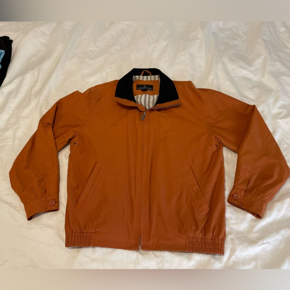 London Fog Vintage 80s-90s Windbreaker Bomber Jacket Orange Men’s Medium - Picture 1 of 9